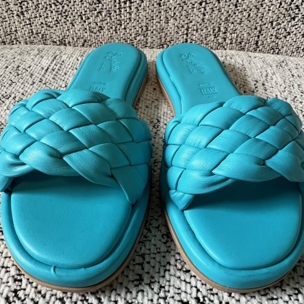 Seychelles Bellissima Braided Slide Aqua